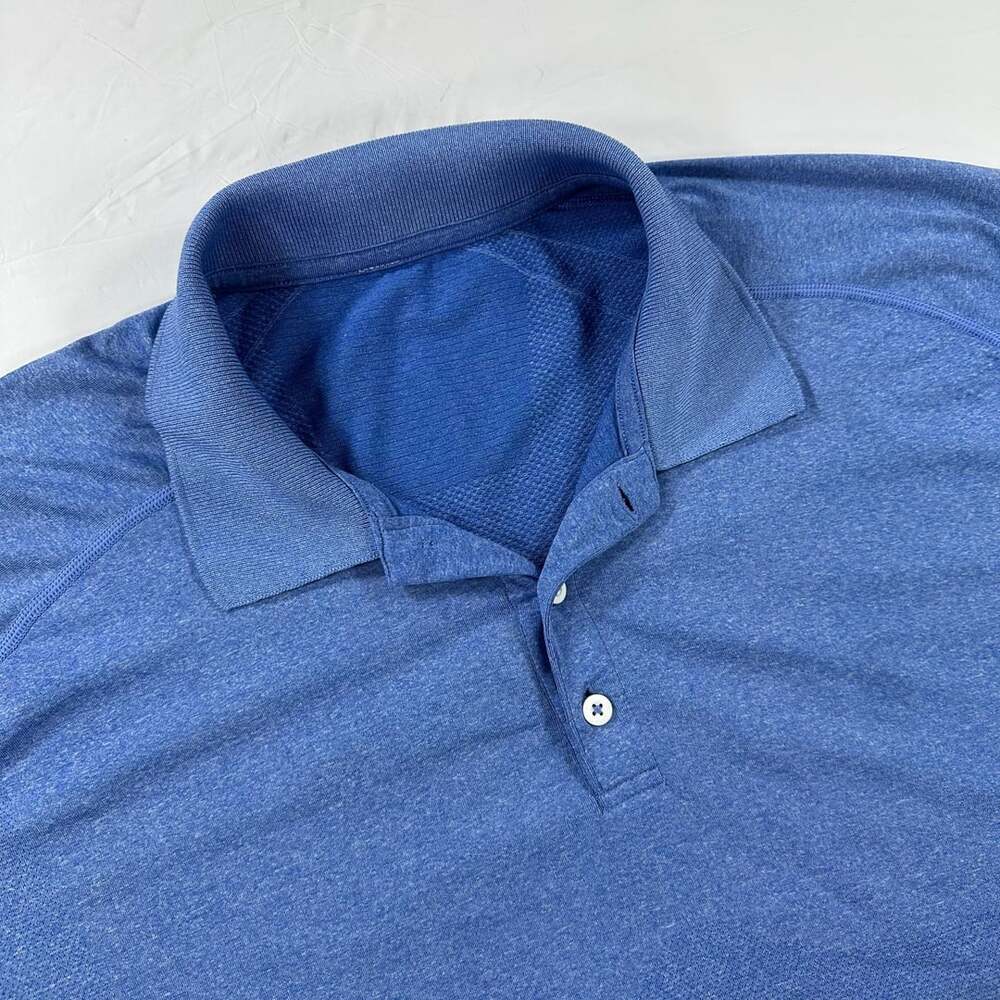 Lululemon Metal Vent Tech Polo Mens Size XXL Blue Short Sleeve Golf Shirt
